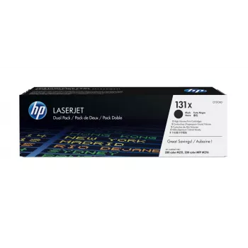 HP 131X 2 iepakojumā augstas ietilpības melns oriģināls LaserJet tonera kasetnes