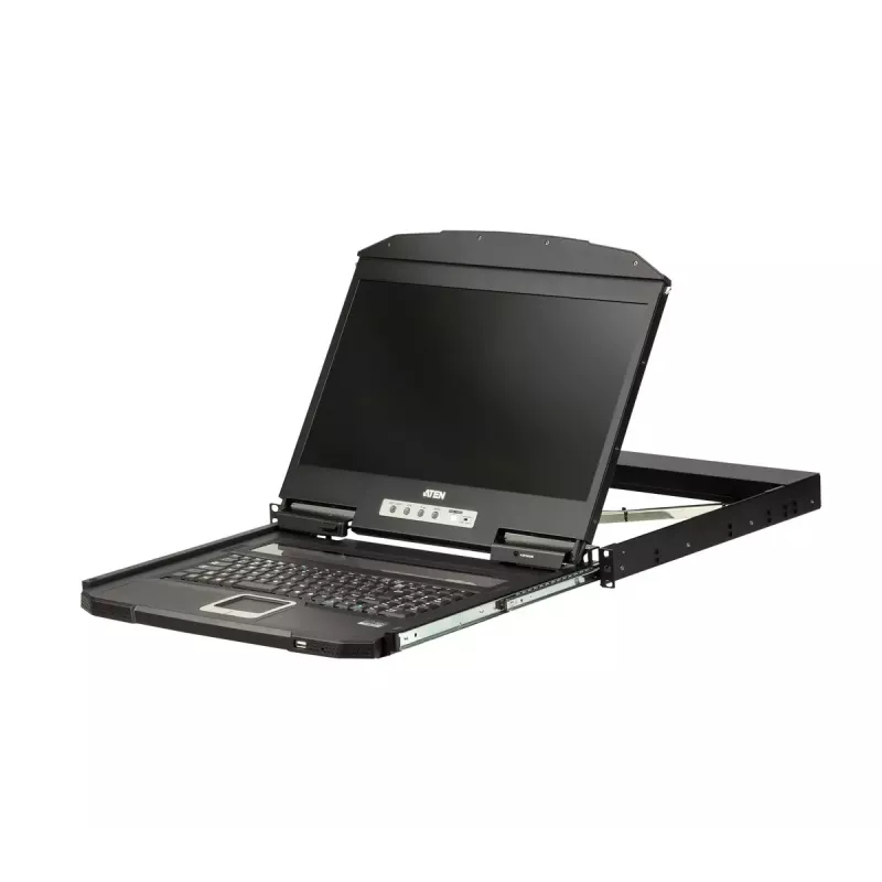 ATEN 1U īsa dziļuma USB VGA vienas sliedes LCD konsole
