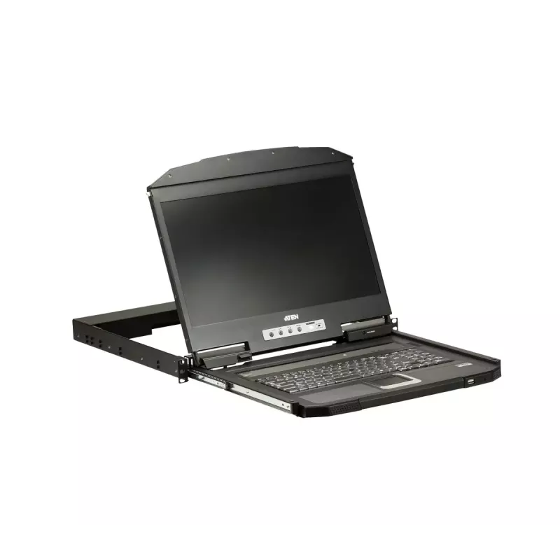 ATEN 1U īsa dziļuma USB VGA vienas sliedes LCD konsole