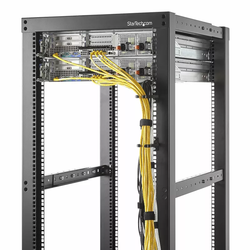 StarTech.com 5 iepakojumā 1U vertikālie kabeļu pārvaldības D-gredzena āķi, kabeļu pārvaldnieks 19 collu serveru statīviem/skapjiem, tīkla statīvu vadu organizētāji, kabeļu vadīklas gredzeni