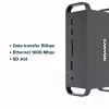 Dokstacija CANYON CNS-HDS95ST — USB-C (USB 3.2 Gen 2) dokstacija ar 2× HDMI, 2× USB 3.2 Gen1, 2× USB 2.0, Gigabit Ethernet, 100W, alumīnijs, melna