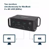 Dokstacija CANYON CNS-HDS95ST — USB-C (USB 3.2 Gen 2) dokstacija ar 2× HDMI, 2× USB 3.2 Gen1, 2× USB 2.0, Gigabit Ethernet, 100W, alumīnijs, melna