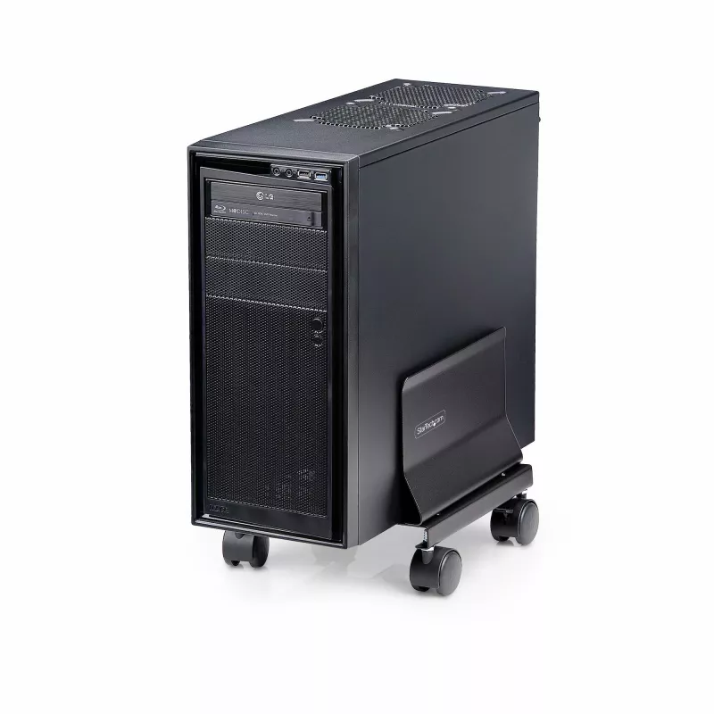 StarTech.com Datora torņa ratiņi, Ritošs mobilais CPU turētājs uz riteņiem (ritentiņi), Maksimālā slodze 46,3 mārciņas / 21 kg, Regulējams datora korpusa stiprinājums, Galddatora grīdas statīvs, Tērauda pārvietošanas platforma