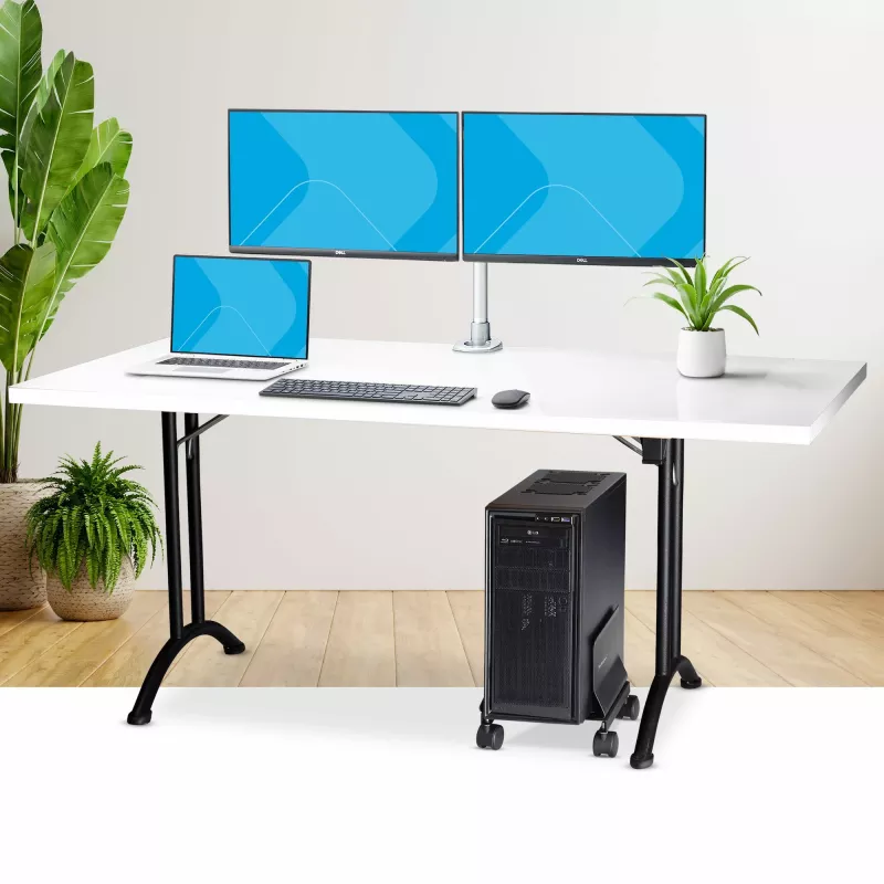StarTech.com Datora torņa ratiņi, Ritošs mobilais CPU turētājs uz riteņiem (ritentiņi), Maksimālā slodze 46,3 mārciņas / 21 kg, Regulējams datora korpusa stiprinājums, Galddatora grīdas statīvs, Tērauda pārvietošanas platforma
