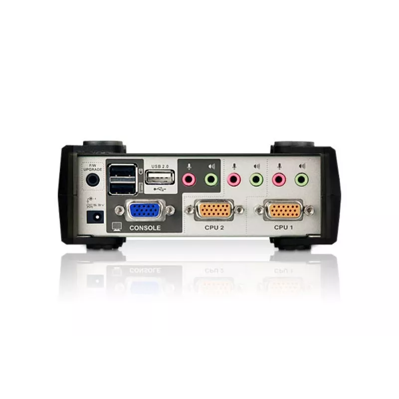 ATEN 2 portu USB/PS2 VGA KVM slēdzis ar audio un USB 2.0 centrmezglu (iekļauti KVM kabeļi)