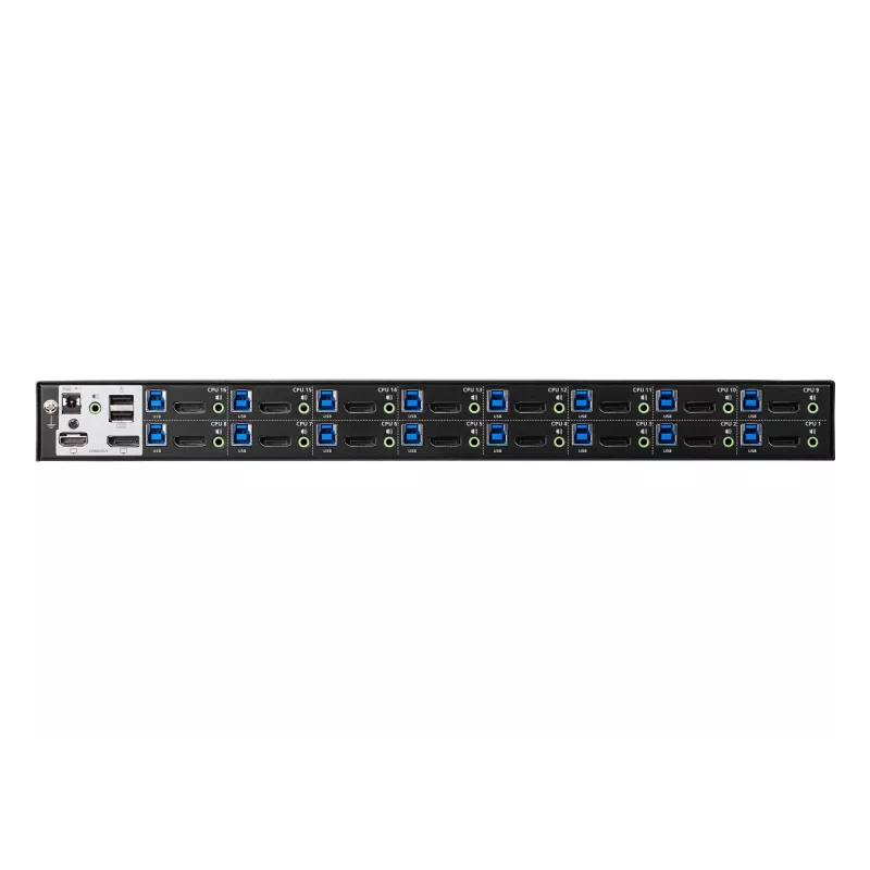 ATEN 16 portu USB 3.0 4K DisplayPort KVM slēdzis, 4096 x 2160 pikseļi, 4K Ultra HD, 26.66 W, melns
