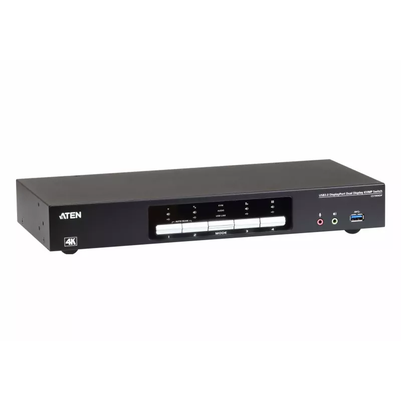 KVMP slēdzis ATEN 4P USB3.0 DisplayPORT divu skatu