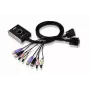 ATEN 2 portu USB DVI KVM slēdzis ar audio, 1920 x 1200 pikseļi, WUXGA, 1,9 W, melns
