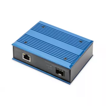 DIGITUS 10/100/1000Base-TX (PoE) uz 1000Base-FX rūpnieciskais mediju pārveidotājs