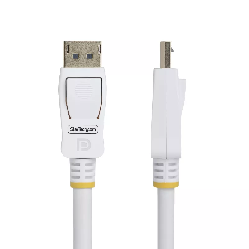 StarTech.com 3 m balts VESA sertificēts DisplayPort 1.2 kabelis, 4K 60Hz, 21.6 Gb/s, fiksējoši DP savienotāji, DP 1.2 DisplayPort kabelis, DP monitora vads, M/M