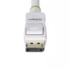 StarTech.com 3 m balts VESA sertificēts DisplayPort 1.2 kabelis, 4K 60Hz, 21.6 Gb/s, fiksējoši DP savienotāji, DP 1.2 DisplayPort kabelis, DP monitora vads, M/M