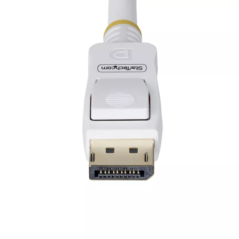 StarTech.com 3 m balts VESA sertificēts DisplayPort 1.2 kabelis, 4K 60Hz, 21.6 Gb/s, fiksējoši DP savienotāji, DP 1.2 DisplayPort kabelis, DP monitora vads, M/M