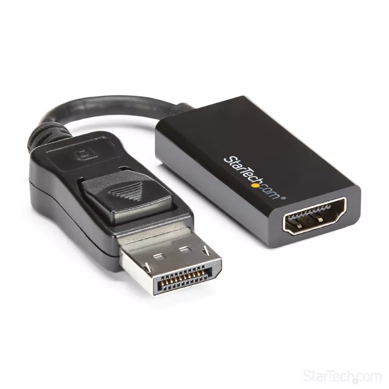 StarTech.com DisplayPort uz HDMI adapteris - 4K 60Hz aktīvs DP 1.4 uz HDMI 2.0 video pārveidotājs - DP uz HDMI monitora/TV/displeja kabeļa adaptera dongle - fiksējošs DP savienotājs