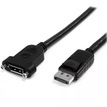 StarTech.com 3 pēdu (1 m) paneļa montāžas DisplayPort kabelis - 4K x 2K - DisplayPort 1.2 pagarinātāja kabelis vīrišķais pret sievišķo - DP video pagarinātāja vads ar paneļa montāžas DP savienotāju - DP monitora kabelis