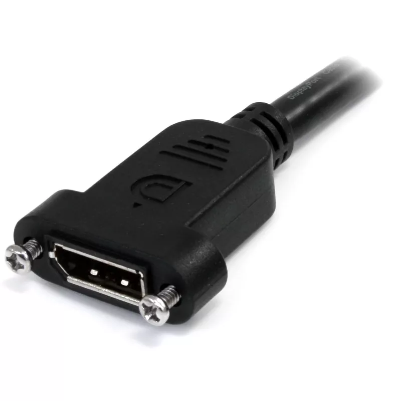 StarTech.com 3 pēdu (1 m) paneļa montāžas DisplayPort kabelis - 4K x 2K - DisplayPort 1.2 pagarinātāja kabelis vīrišķais pret sievišķo - DP video pagarinātāja vads ar paneļa montāžas DP savienotāju - DP monitora kabelis