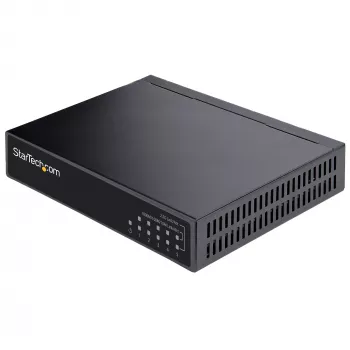 StarTech.com Nepārvaldīts 2.5G slēdzis – 5 portu gigabitu slēdzis – 2.5GBASE-T nepārvaldīts Ethernet slēdzis – Ethernet sadalītājs – DIN sliedes vai sienas stiprinājums – Multi-Gigabit – Auto-MDIX – 9K Jumbo