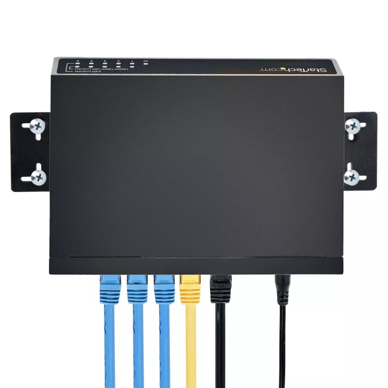 StarTech.com Nepārvaldīts 2.5G slēdzis – 5 portu gigabitu slēdzis – 2.5GBASE-T nepārvaldīts Ethernet slēdzis – Ethernet sadalītājs – DIN sliedes vai sienas stiprinājums – Multi-Gigabit – Auto-MDIX – 9K Jumbo