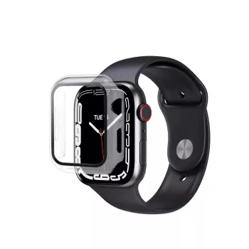 eSTUFF Titan Shield pilna korpusa ekrāna aizsargs Apple Watch Series 9/8/7 45 mm – caurspīdīgs