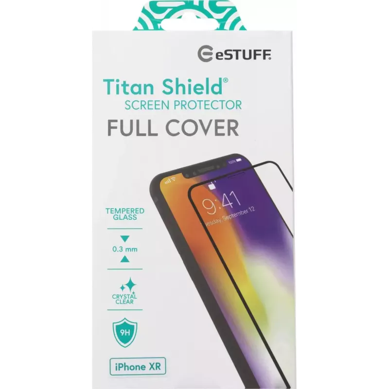 eSTUFF Apple iPhone XR pilna pārklājuma ekrāna aizsargs