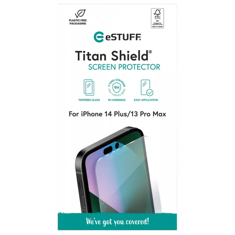 Caurspīdīgs ekrāna aizsargs eSTUFF ES501370 Apple iPhone 14 Plus un iPhone 13 Pro Max, izturīgs pret skrāpējumiem