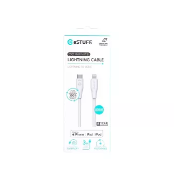 Lightning kabelis eSTUFF ES602370 3m USB C 2.4A 5V