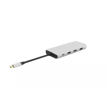 eSTUFF ES623009 saskarnes centrmezgls USB 3.2 Gen 1 (3.1 Gen 1) Type-C 5000 Mbit/s Pelēks