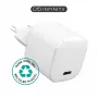 eSTUFF 100% pārstrādāta plastmasa - mājas lādētājs USB-C PD 3A 20W, ES kontaktdakša - balts