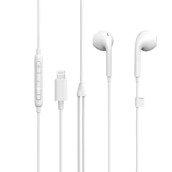 eSTUFF ievietojamās austiņas Apple ierīcēm, vadu, zvani/mūzika, 90 g, austiņas, balta
