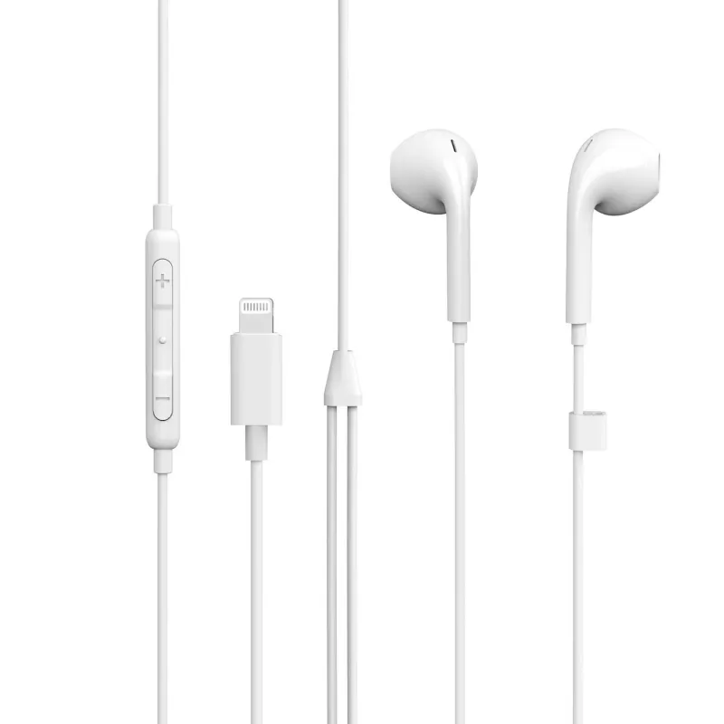 eSTUFF ievietojamās austiņas Apple ierīcēm, vadu, zvani/mūzika, 90 g, austiņas, balta
