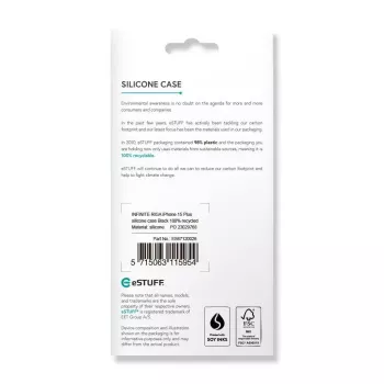 eSTUFF ES67120026 mobilā tālruņa vāciņš 17 cm (6.7 collas) Vāciņš Melns