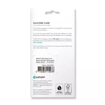 eSTUFF ES67120027 mobilā tālruņa vāciņš 15,5 cm (6,1 collas) Vāciņš Melns
