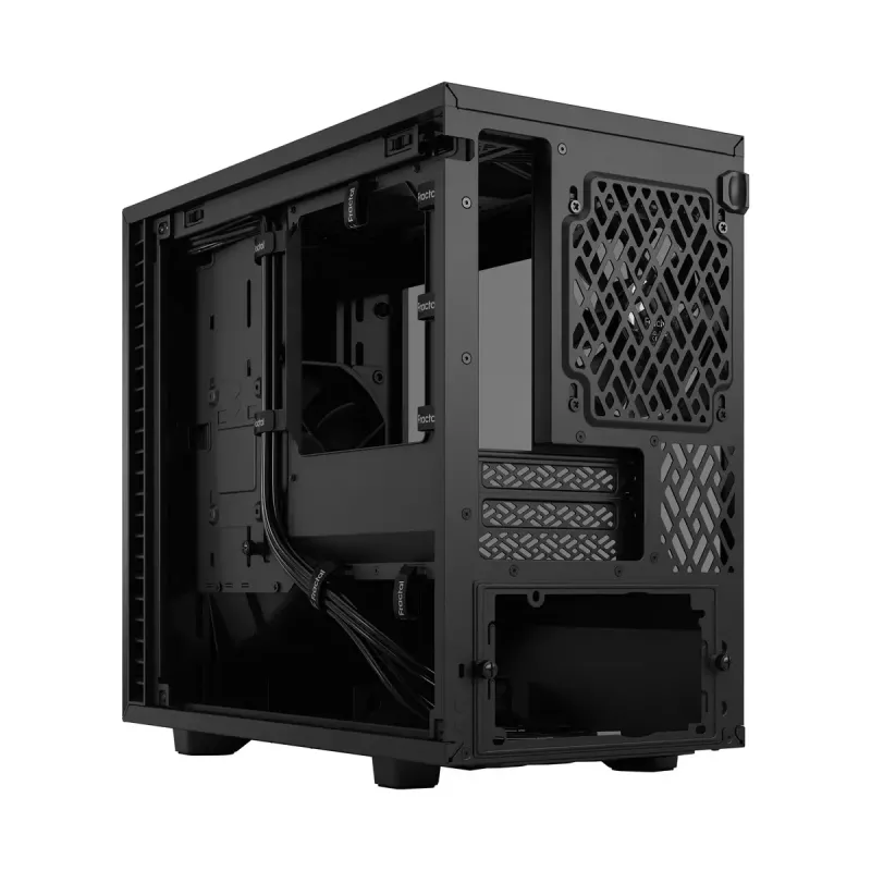 PC korpuss Fractal Design Define 7 Nano Melns — Mini-ITX/Mini-DTX, ATX barošanas bloks, rūdītais stikls, 205×399×361 mm