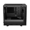 PC korpuss Fractal Design Define 7 Nano Melns — Mini-ITX/Mini-DTX, ATX barošanas bloks, rūdītais stikls, 205×399×361 mm