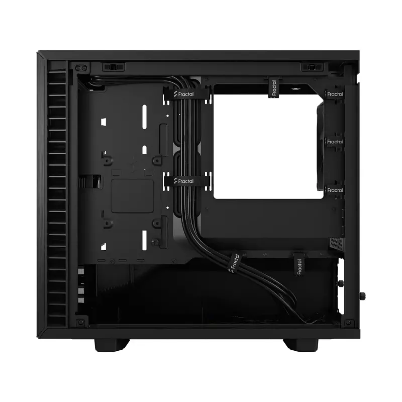 PC korpuss Fractal Design Define 7 Nano Melns — Mini-ITX/Mini-DTX, ATX barošanas bloks, rūdītais stikls, 205×399×361 mm