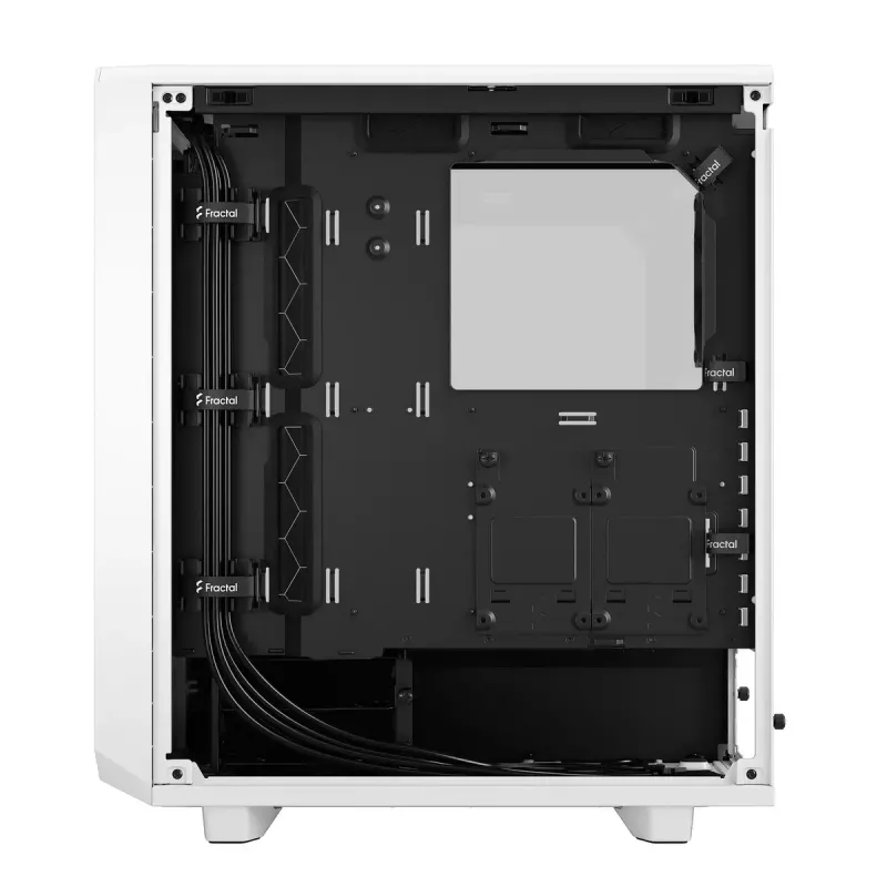 PC torņa korpuss Fractal Design Meshify 2 Compact — balts, atbalsta ATX barošanas bloku, 2x140mm priekšā, 1x120mm aizmugurē, 2,5 collu/3,5 collu diskdziņi, 210×424×475 mm