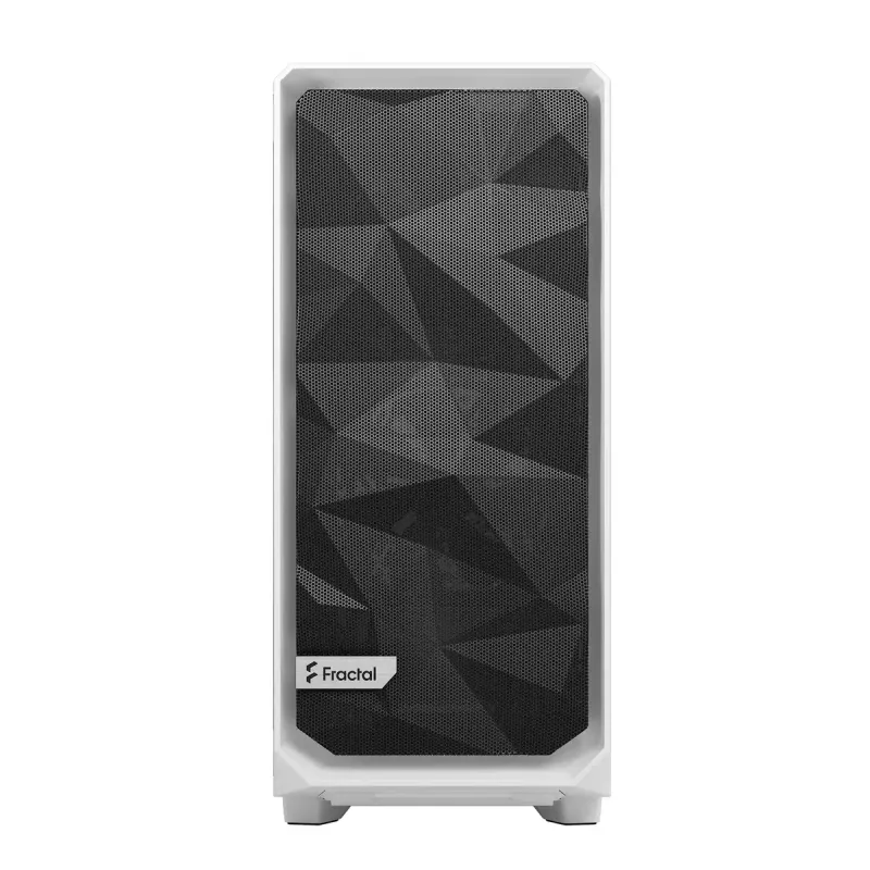 PC torņa korpuss Fractal Design Meshify 2 Compact — balts, atbalsta ATX barošanas bloku, 2x140mm priekšā, 1x120mm aizmugurē, 2,5 collu/3,5 collu diskdziņi, 210×424×475 mm