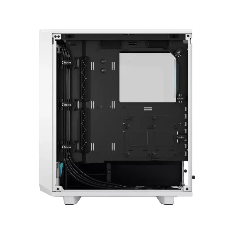 PC korpuss Fractal Design Meshify 2 Compact RGB balta — ATX/microATX/Mini-ITX, atbalsta 3x120 mm priekšā + 1x120 mm aizmugurē, 2,5 collas/3,5 collas diskdziņi