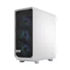 PC korpuss Fractal Design Meshify 2 Compact RGB balta — ATX/microATX/Mini-ITX, atbalsta 3x120 mm priekšā + 1x120 mm aizmugurē, 2,5 collas/3,5 collas diskdziņi