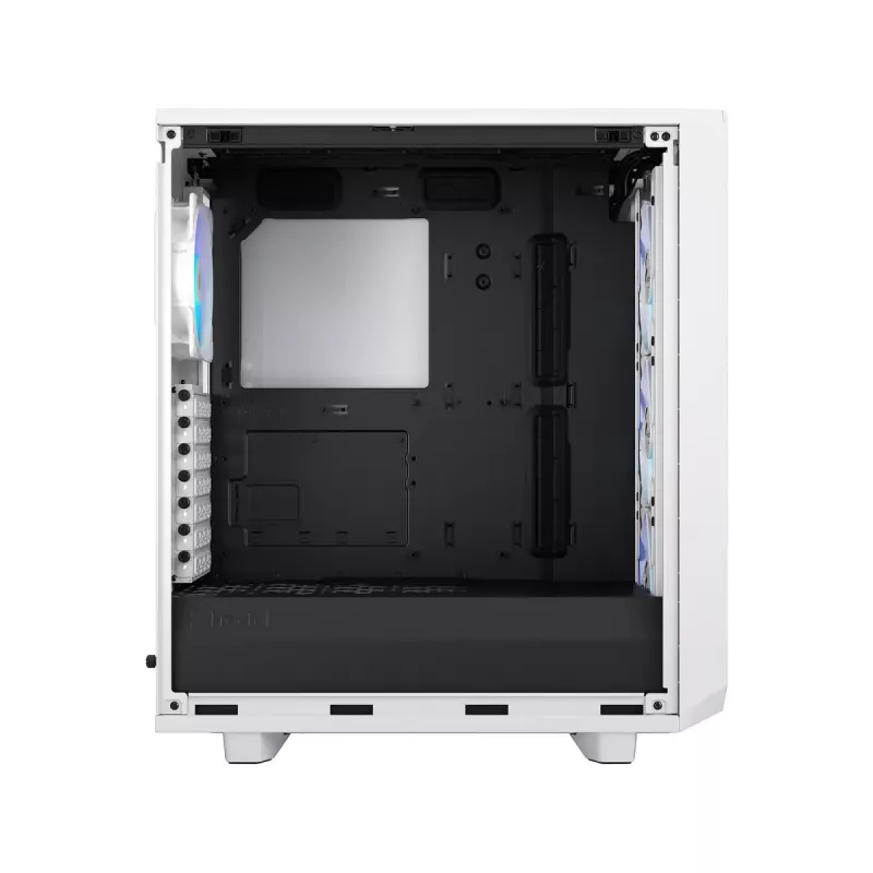 PC korpuss Fractal Design Meshify 2 Compact RGB balta — ATX/microATX/Mini-ITX, atbalsta 3x120 mm priekšā + 1x120 mm aizmugurē, 2,5 collas/3,5 collas diskdziņi