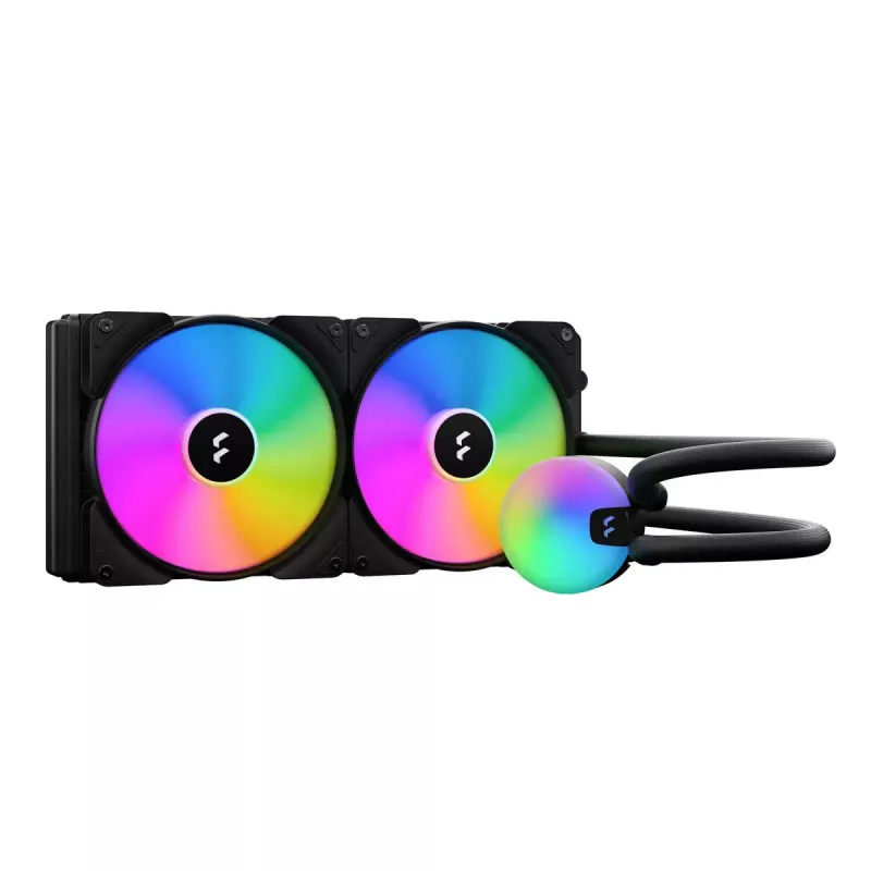 Universāls šķidruma CPU dzesētājs Fractal Design Lumen S28 v2 RGB — 140 mm fani, 500–1700 RPM, melns