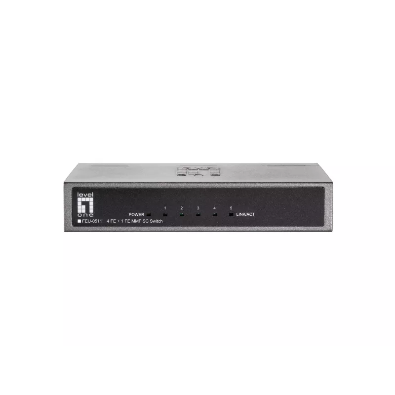 LevelOne 5 portu ātrais Ethernet slēdzis, 1 x SC daudzmodu optika