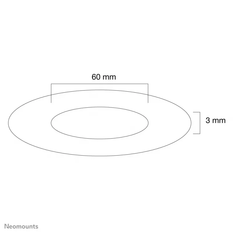 Neomounts FPMA-CRS6 Griestu pārsegs - diam. 60 mm, Sudraba, Plastmasa, Griesti, 3 mm, 6 cm, 1 gab.