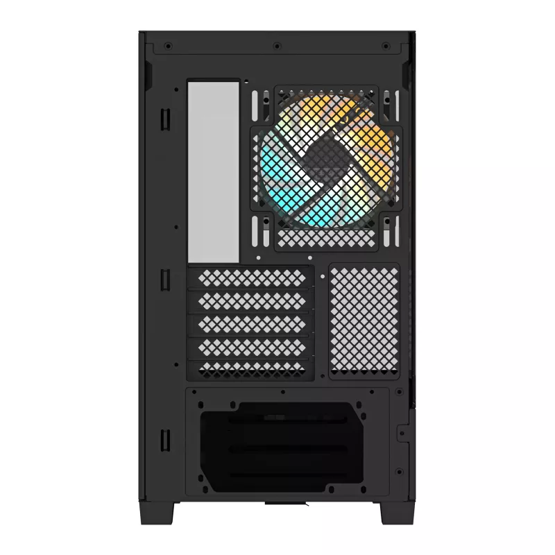 GIGABYTE C201 PANORAMIC datora korpuss - Midi Tower, m-ATX, 360mm radiatora atbalsts, 3 iepriekš uzstādīti ventilatori, USB 3.0, RGB Fusion atbalsts