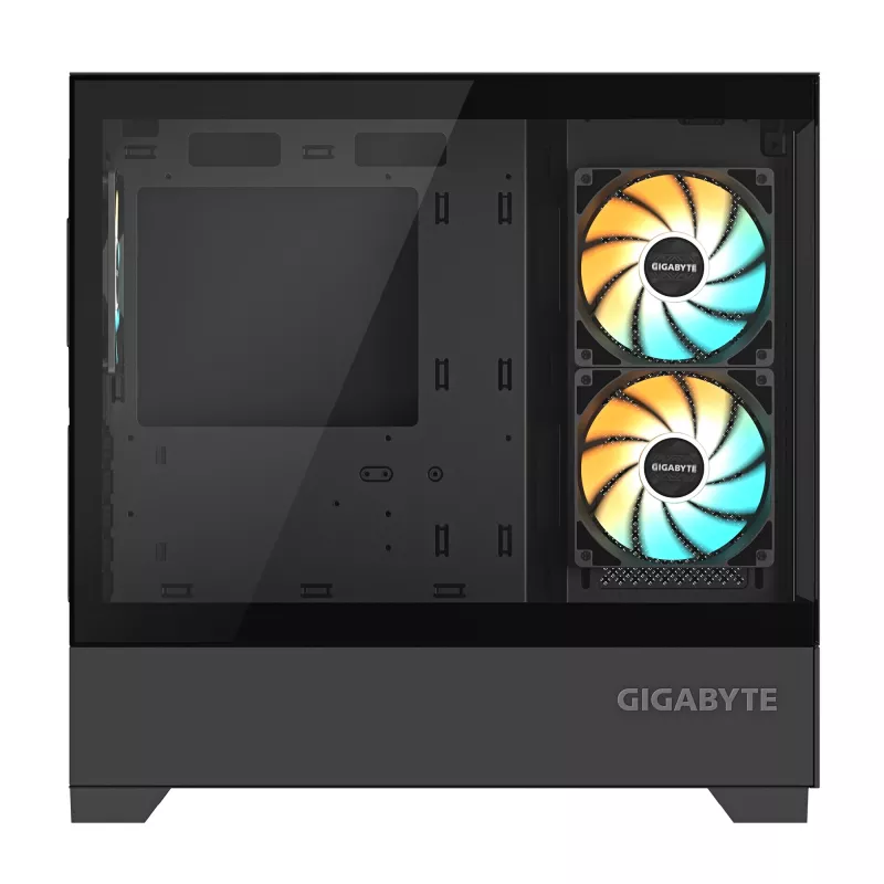 GIGABYTE C201 PANORAMIC datora korpuss - Midi Tower, m-ATX, 360mm radiatora atbalsts, 3 iepriekš uzstādīti ventilatori, USB 3.0, RGB Fusion atbalsts