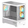 GIGABYTE C201 PANORAMIC ICE PC korpuss - Midi Tower, m-ATX, 360mm radiatoru atbalsts, 3 iepriekš uzstādīti ventilatori, USB 3.0, atbalsta RGB Fusion