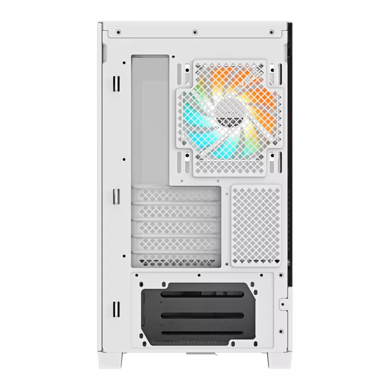 GIGABYTE C201 PANORAMIC ICE PC korpuss - Midi Tower, m-ATX, 360mm radiatoru atbalsts, 3 iepriekš uzstādīti ventilatori, USB 3.0, atbalsta RGB Fusion