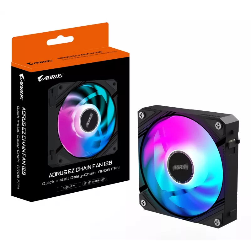 Universāls šķidruma dzesētājs GIGABYTE AORUS EZ CHAIN FAN 120 12 cm Melns