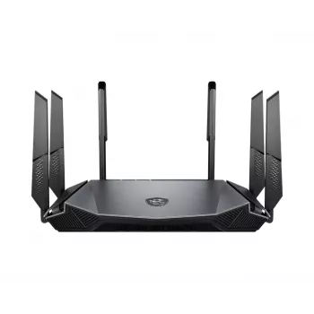 MSI RadiX AX6600 WiFi 6 Tri-Band bezvadu maršrutētājs Gigabit Ethernet Tri-band (2.4 GHz / 5 GHz / 5 GHz) Melns