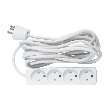 Microconnect GRU00450WDK strāvas pagarinātājs 5 m 4 maiņstrāvas kontaktligzdas Iekštelpām Balta