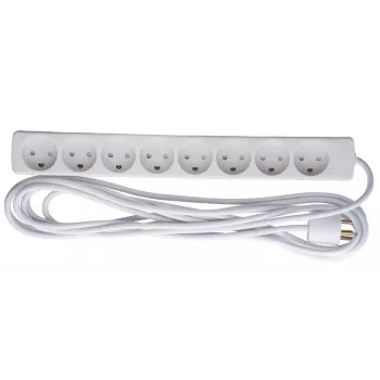Microconnect GRU00850WDK strāvas pagarinātājs 5 m 8 maiņstrāvas kontaktligzdas Iekštelpām Balts